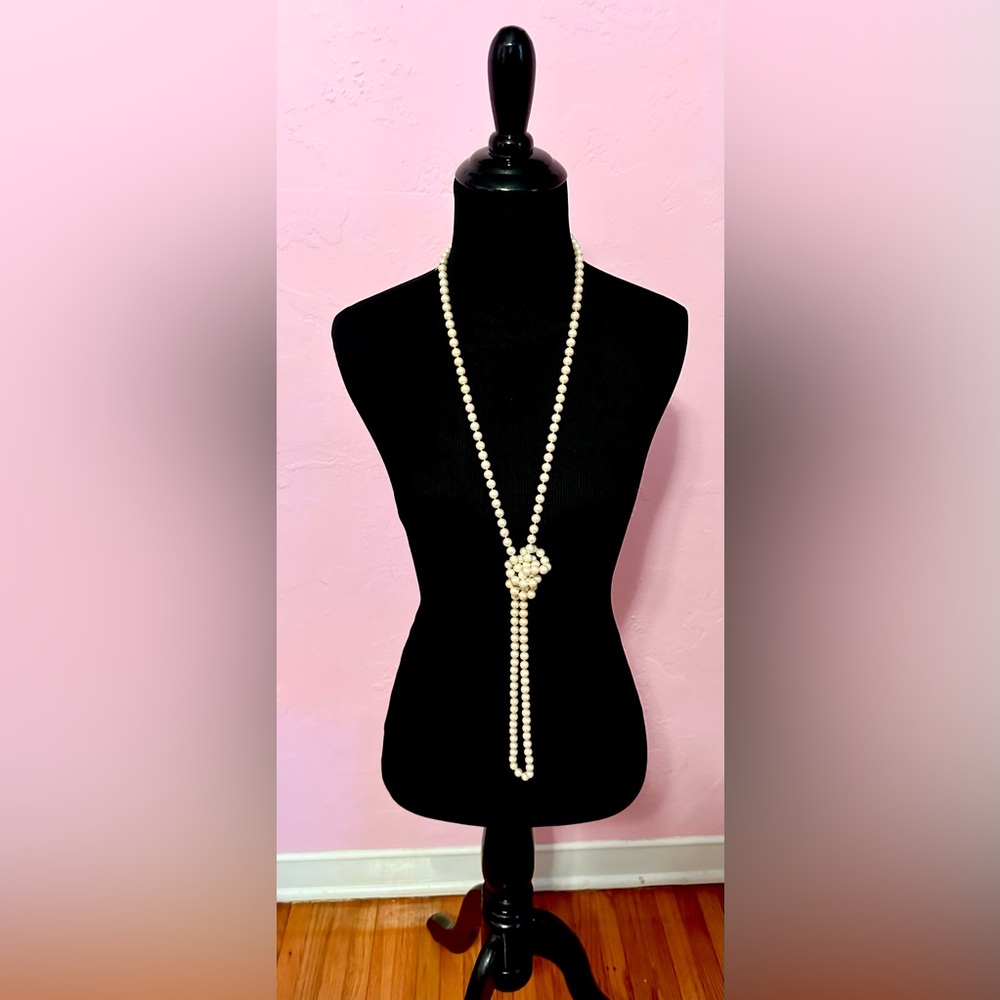 Elegant Long Pearl Necklace, by Monet, Preowned, Excellent Vintage Condition